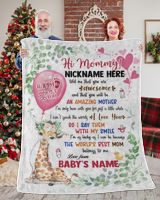 1st Mother's Day Gift, Gifts for New Mom, Personalized Hi MOMMY Cute Baby Girl Griraffe ,  Gift  for Newmom,  Safari Baby Shower, Jungle Nursery Blanket Cozy Plush Fleece Blanket white 30x40in