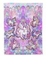 Unicorn Candy Galaxy Cozy Plush Fleece Blanket (30x40in) white 30x40in