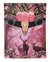 Deer Hutnting Pink Camo Cozy Plush Fleece Blanket (30x40in) white 30x40in