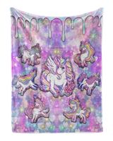 Unicorn Candy Galaxy Cozy Plush Fleece Blanket (30x40in) white 30x40in