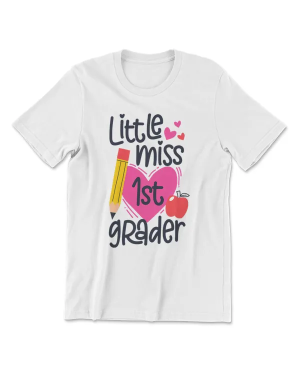 Little Miss 1st Grader First Day Of Hello First Grade T-Shirt
