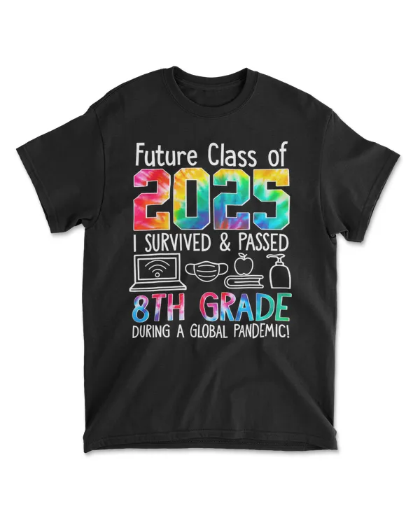 Colourful Class Of 2025 Eighth Grade Back To School T-Shirt