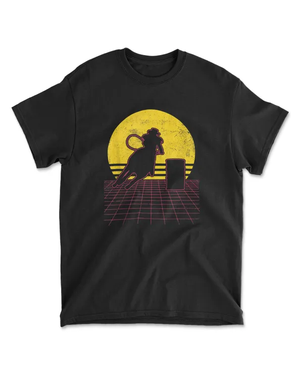 Barrel Racing Rodeo Horse Riding Retro Gift T