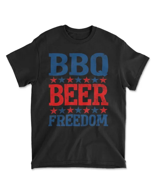 BBQ Beer Freedom Shirt America USA Party 4th of July Gift T-Shirt