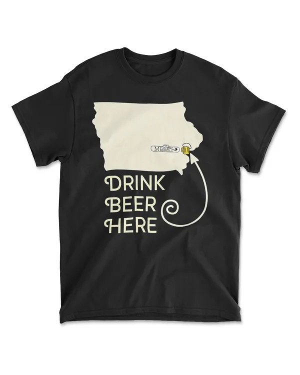 Drink Beer Here Missipi Brew T-shirt