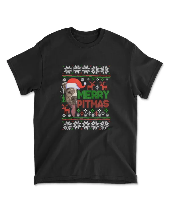 MERRY PITMAS - Christmas Pitbull Ugly S