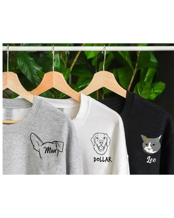 Custom Pet Portrait Sweatshirt (3 Styles)