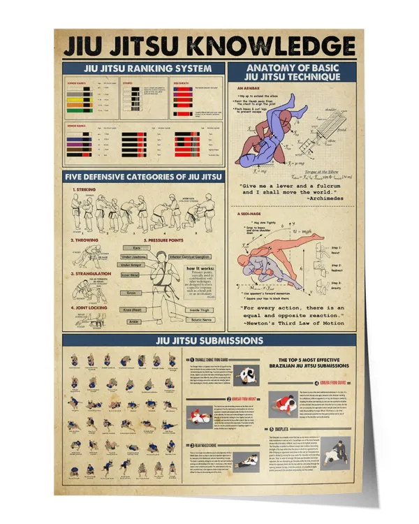 Jiu Jitsu Knowledge Wall Decor Artwork Print Poster Wall Art Print Home Decor Vintage