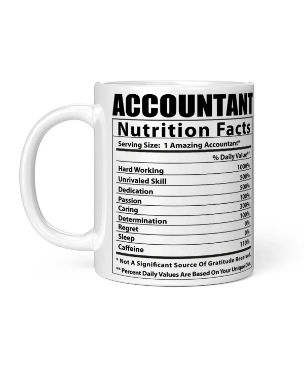 Funny Accountant Gifts Nutritional Facts