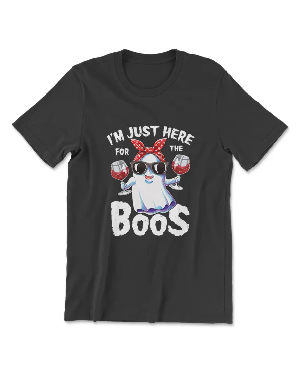 I'm Just Here For The Boos Funny Halloween Ghost Cute Women T-Shirt
