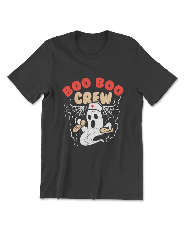 Womens Boo Boo Crew Ghost Web Funny Nurse Halloween Costume RN Gift T-Shirt