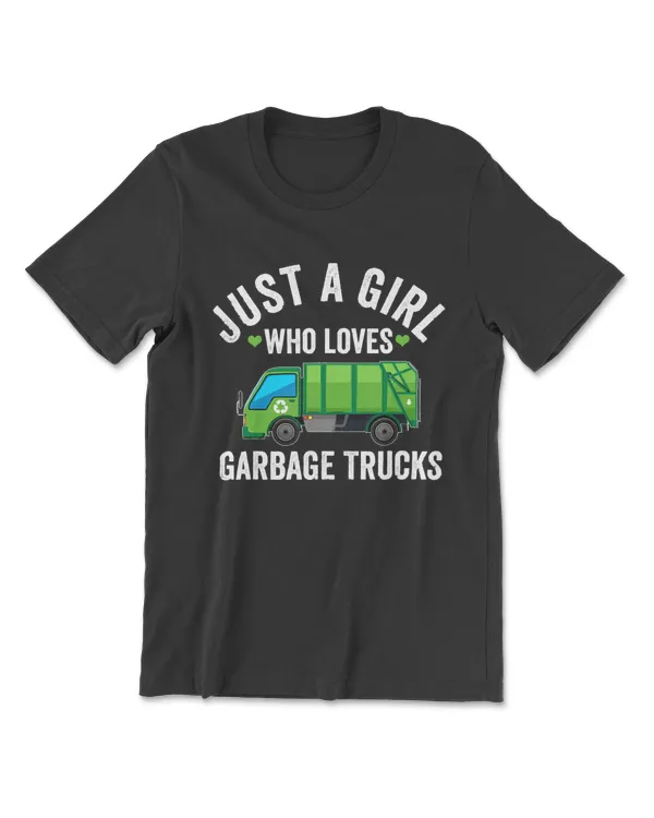 Just A Girl Who Loves Garbage Trucks Vintage Trucks Toddler T Shirt