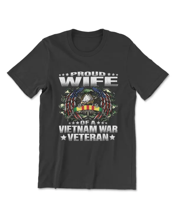 Proud Wife Of A Vietnam War Veteran Military Vets Spouse T-Shirt