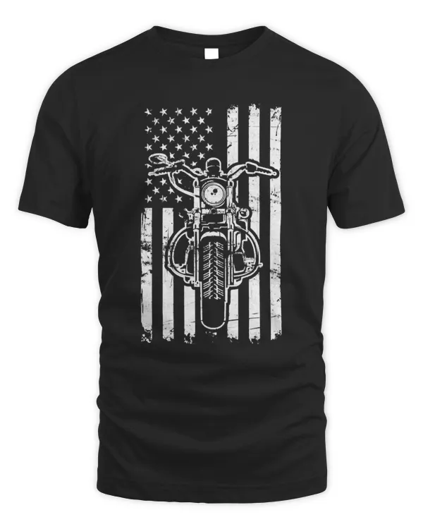 American Motorcycle US Flag Cool Biker Gift For Men Women Pullover Hoodie
