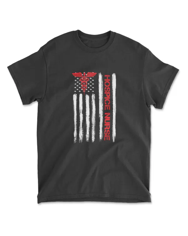 American Flag Hospice Nurse End of Life Palliative Nursing T-Shirt