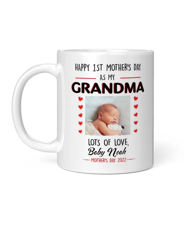 Personalized Happy 1st Mother's Day As My Grandma Mug