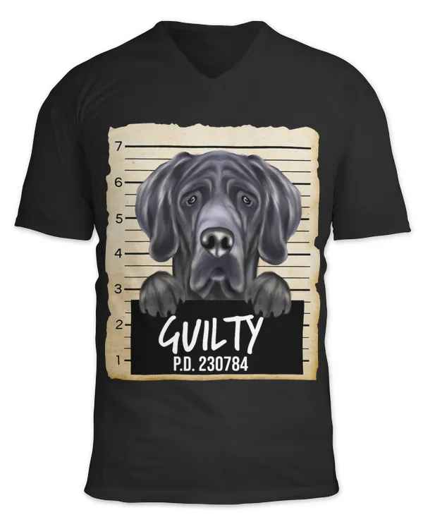 Funny Black Great Dane Guilty Dog Mugshot 383