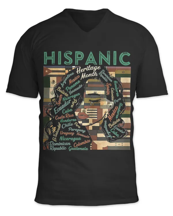 Latina Woman Art Hispanic Heritage Month Latin Country Flags 189