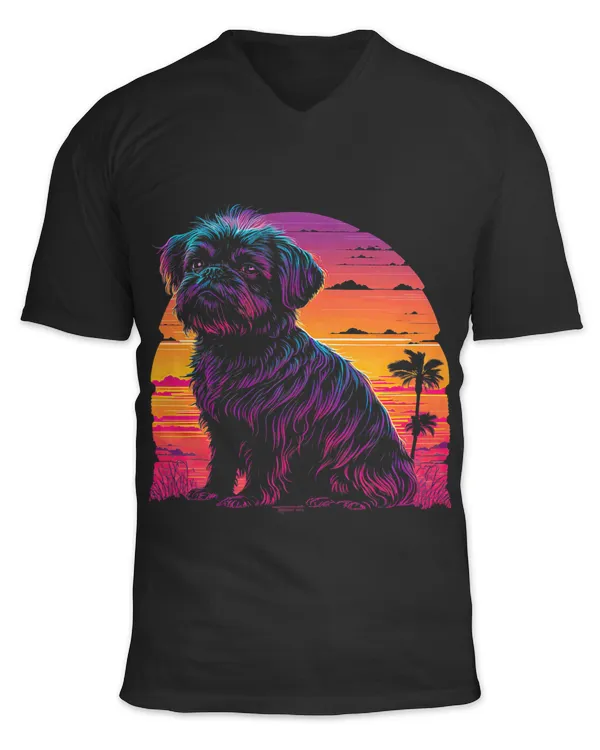 Retro Aesthetic Brussels Griffon dog 70