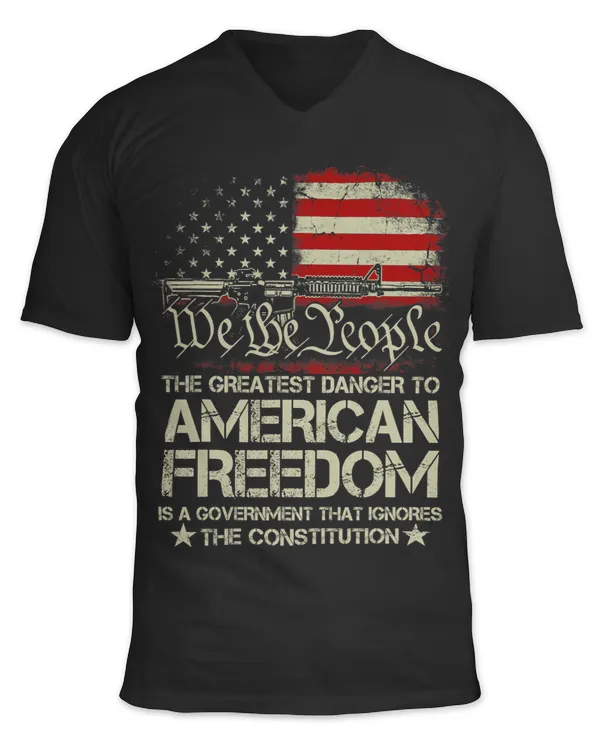 Gun USA Flag American Freedom Funny Government Womens Mens