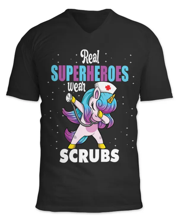 Pony Unicorn DABBING UNICORN REAL SUPERHEROES WEAR SCRUBS FUNNY NURSE Ponies