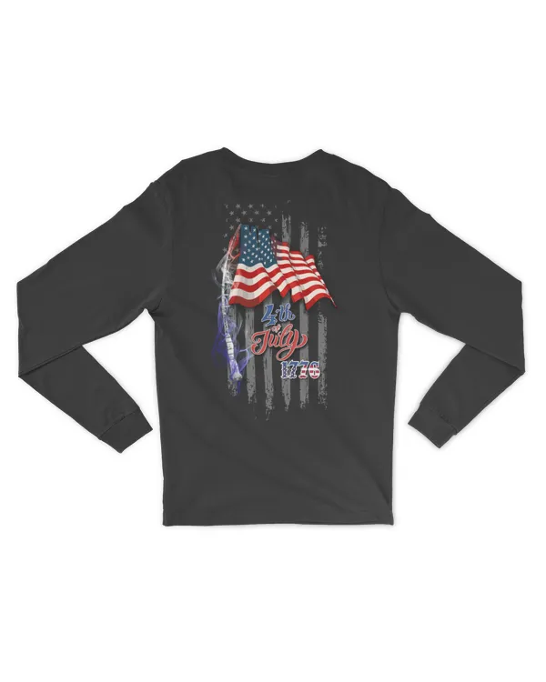 Fishing American Flag Independence Day