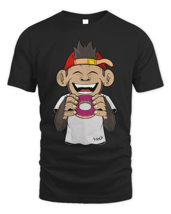 Monkey Lover Funny monkey with a Donut