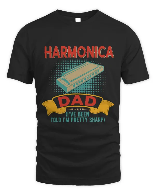 Vintage Harmonica Dad Im Pretty Sharp Funny Instrument