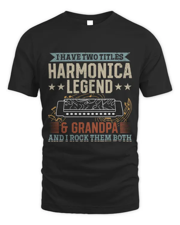 Mens I Have Two Title Harmonica Legend Grandpa Mouth Organ Play