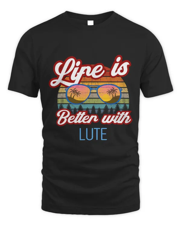 Lute Retro Sunset Design Life is Better With Lute