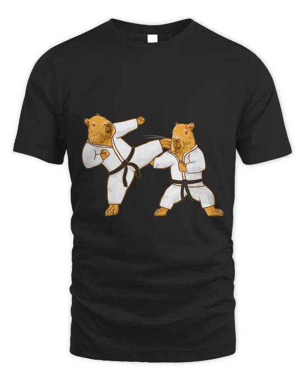 Funny Capybara fight Material Arts Karate MMA Kickboxing