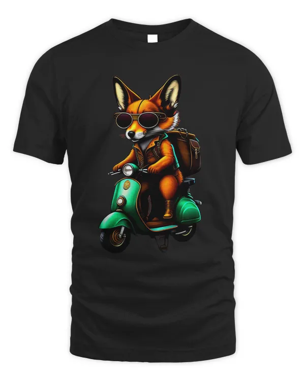 Funny Fox Driving a Scooter
