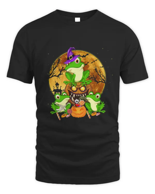 frog mummy witch moon ghosts pumpkin candy halloween