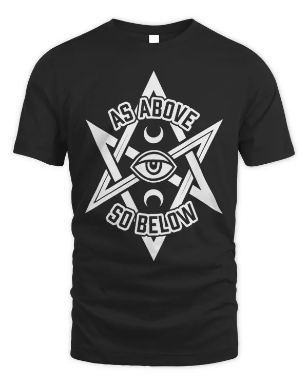 As Above So Below Unicursal Hexagram With Eye And Moons