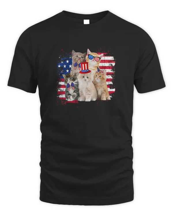 Funny Cat Patriotic USA Cat Lovers Cat Moms 4th July