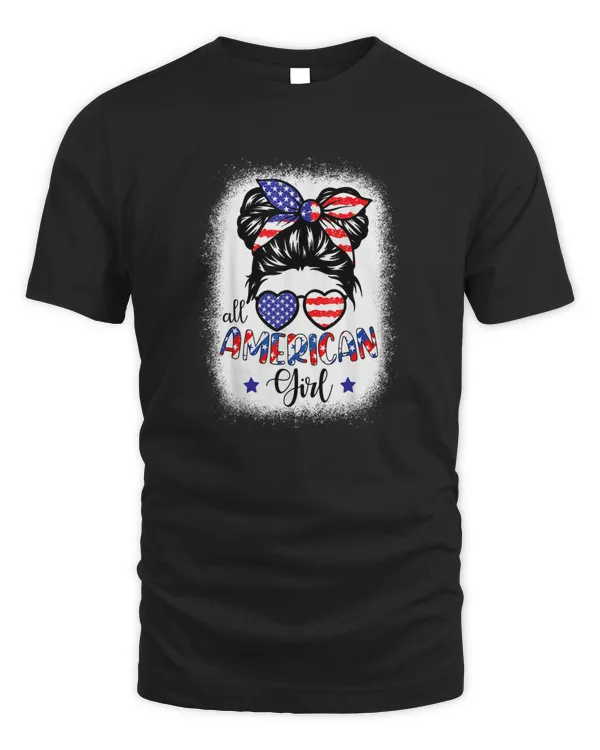 All American Girls 4th of July Bleached Shirts Daughter USA