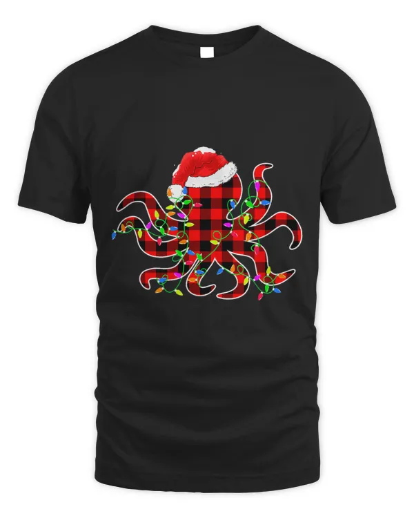 Octopus Animals Lover Christmas Santa Xmas Lights Pajama