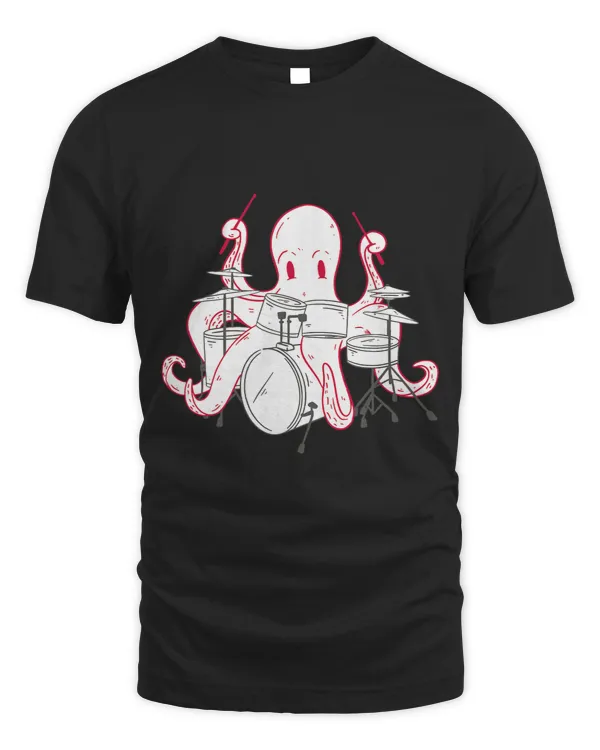 Octopus Drummer Realistic Drums Octopus Animal Lover Women