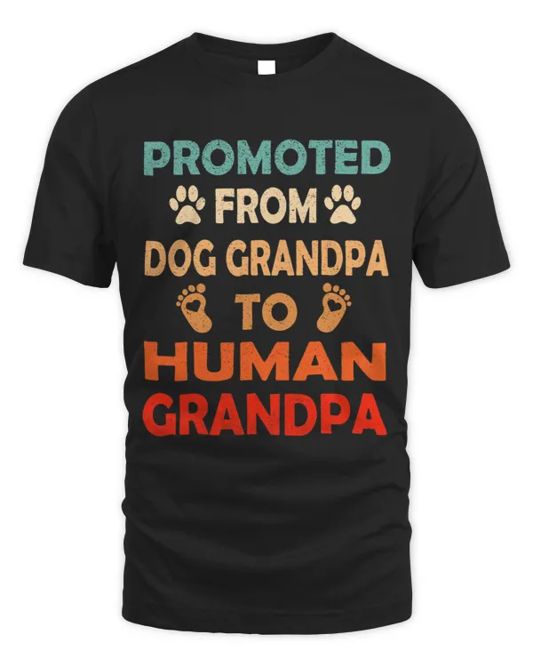 Mens Th Promoted From Dog Grandpa To Grandpa Gift Gender Reveal
