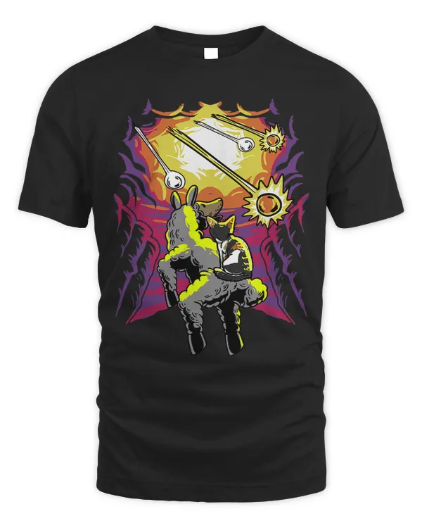 Cat On Llama Comet Art Cool Rave Music Techno EDM Lover Gift