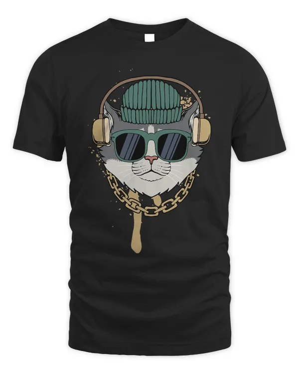 Cat With Headphones DJ Deejay Music Bass Party Sound Pop
