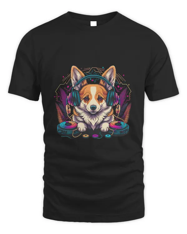 Corgi Headphone DJ EDM Music