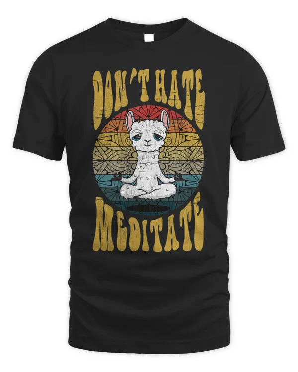 Llama Alpaca Design Meditation Retro Vintage Yoga