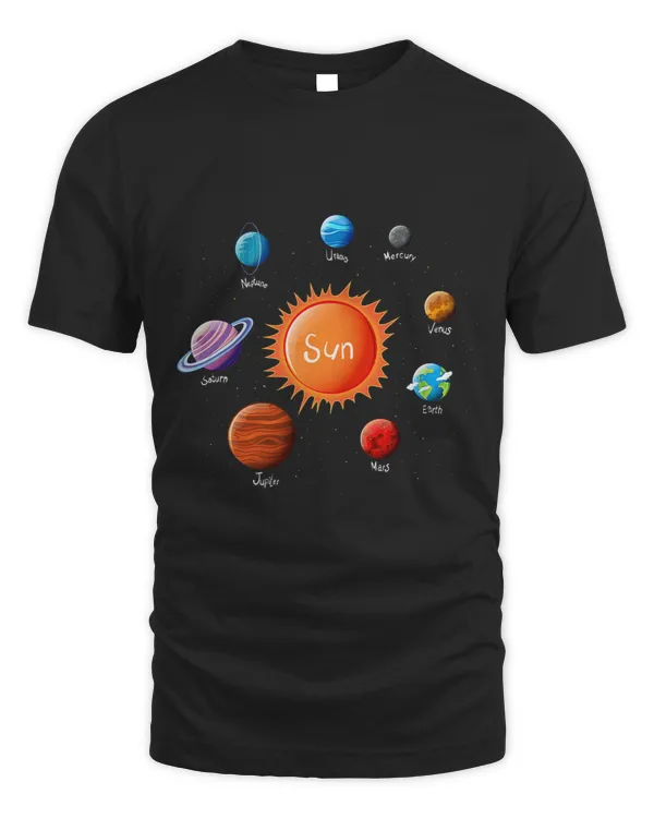 Sun Mercury Venus Earth Mars Jupiter Saturn Neptune Design 2