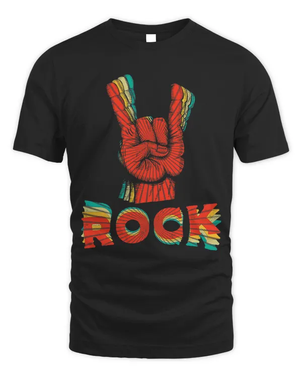 Retro Rock Hand Shirt Rock and Roll Sign Rocknroll Hard Rock