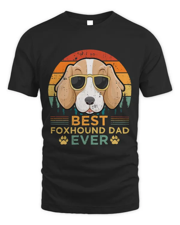 Mens Retro Style Best Foxhound Dad Ever Fathers Day