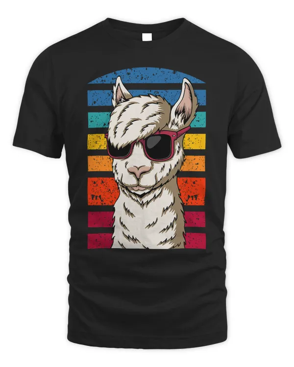 Rainbow Alpaca Llama Fun with sunglasses for women and men