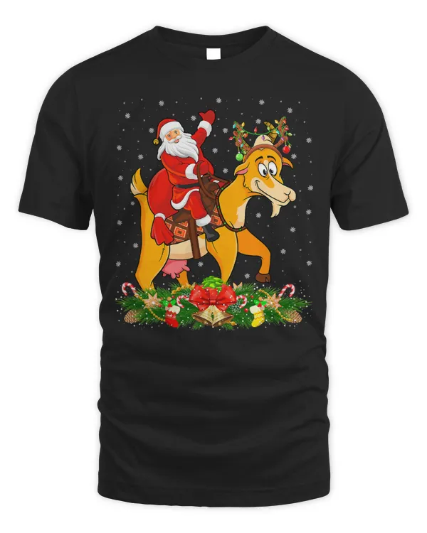 Funny Goat Xmas Matching Funny Santa Riding Christmas 46