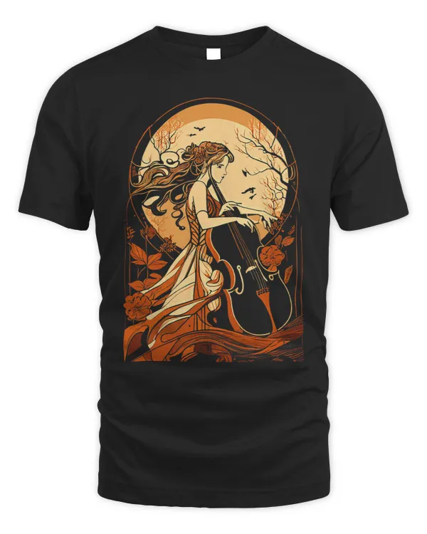 Cello Lover Art Nouveau Cello Girl Beautiful Cello Player Art