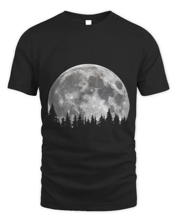 full white grey moon minimalist pine trees pattern graphic